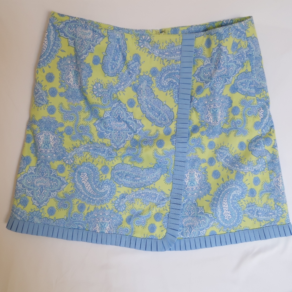 Lilly & Van paisley mini faux wrap skirt